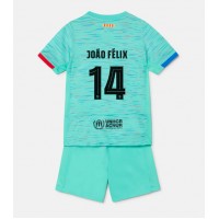 Camisa de Futebol Barcelona Joao Felix #14 Equipamento Alternativo Infantil 2023-24 Manga Curta (+ Calças curtas)